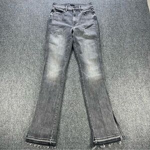 Mother High Waisted Rascal Slice Undone Hem Friday The 13th Size 25 Black Jeans